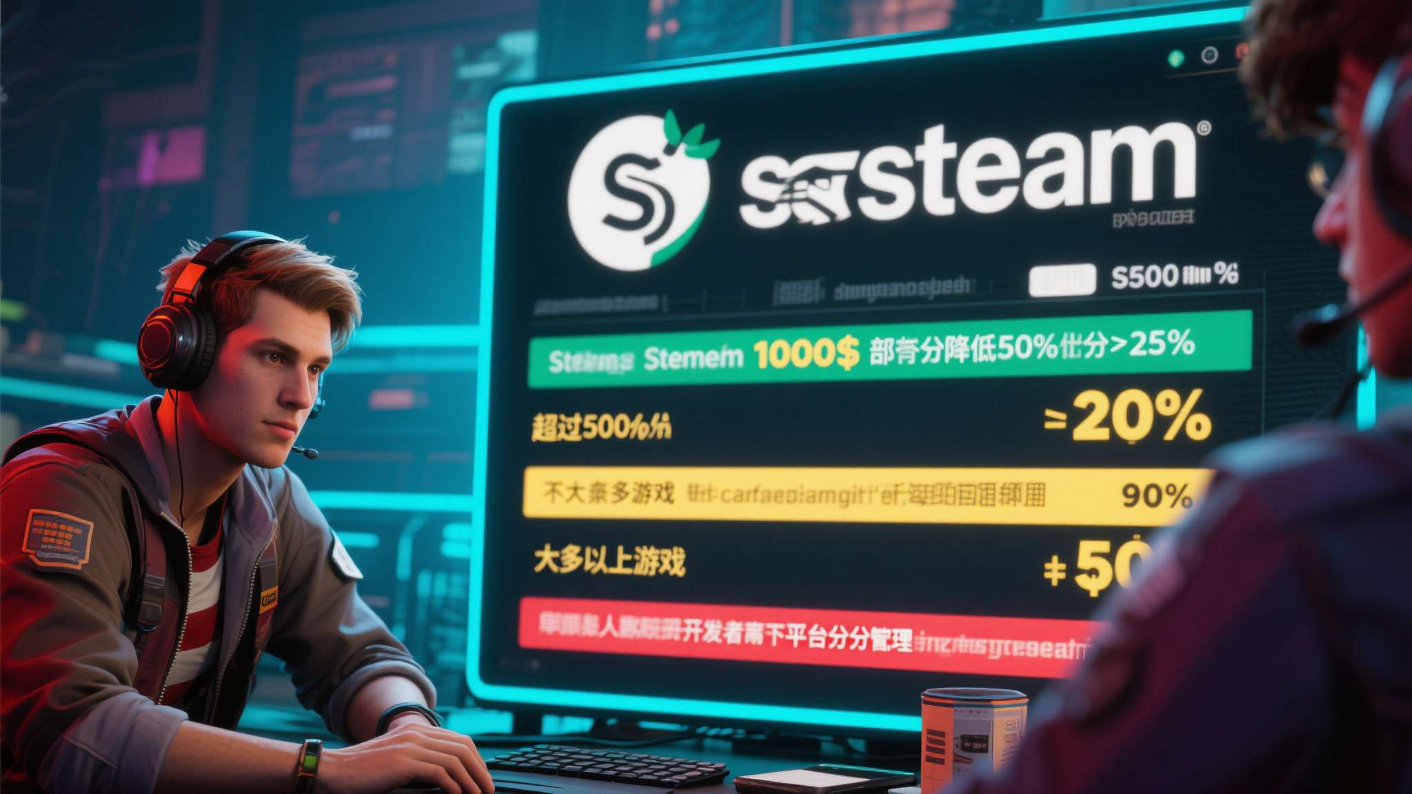 steam游戏移盘 虽然Steam对销售额超过1000万美元的部分降低抽成比例至25%,超过5000